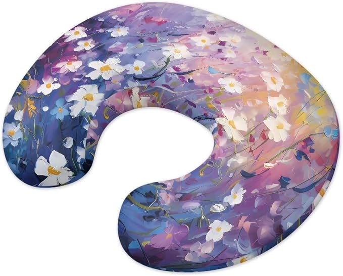 Floral 2 Nursing Pillow Case for Newborn Support for Breastfeeding, Bottle Feeding & Bonding Feeding Pillow Cover Stretchy Comfortable Pillow Slipcover Cover Only