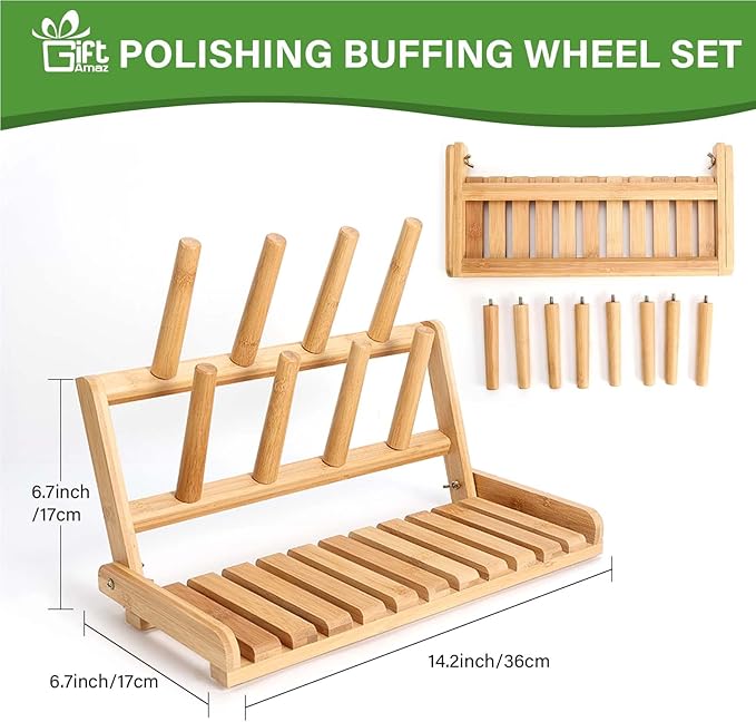 GiftAmaz Bamboo Baby Bottle Drying Rack, Space Saving Countertop Bottle Holder Portable Dryer Rack Organizer for Baby Bottles, Cups, Pacifiers and Accessories, Birthday Box for Women Mother Mom