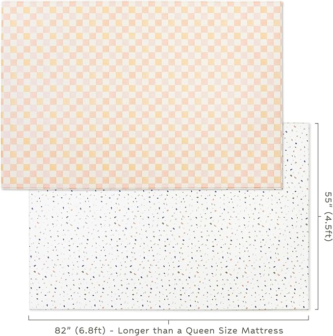 Reversible Play Mat 82??x 55??- for Infants, Babies, Toddlers, Kids | Waterproof, Durable, Non-Toxic, Easy-to-Clean | Thick & Large Soft Foam Floor Mat for Gym, Nursery, Playroom