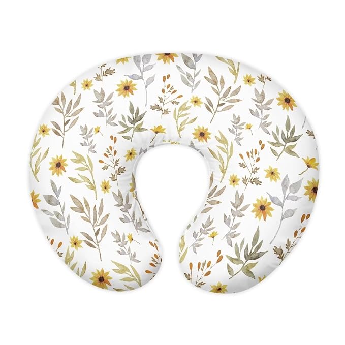 Sunflower Leaves Nursing Pillow Cover Breast Feeding Pillow Support Positioner Lounger Slipcover for Baby Boy Girl Newborn Infant