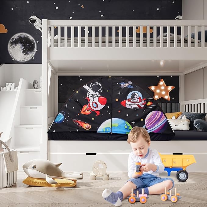 Kid Bed Tent -Twin Play Tent Dream Playhouse for Bedroom Decor Indoor Games Twin Size Bed Canopy by CRAWLBO