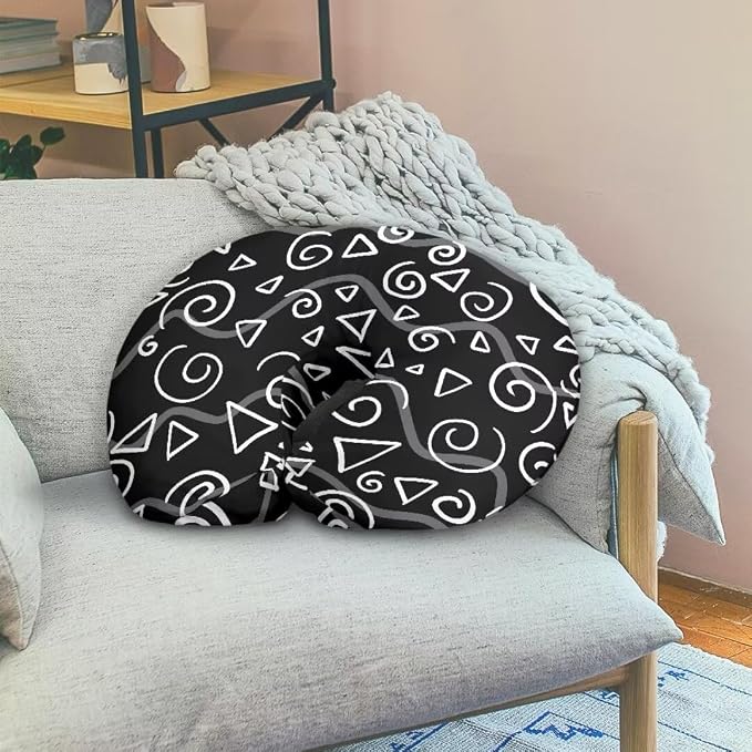 Geometric Patterns Lightweight Breathable Pillow Cover for Infant Snug, Stretchy Neutral Breastfeeding Pillow Cover for Breastfeeding Moms in Home Or Car