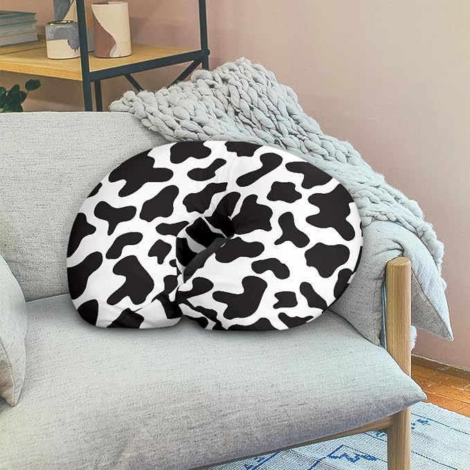 Cow Print Nursing Pillow Cover C Shape Pillow Slipcovers Dust Cover Novelty Breastfeeding Pillowcase Girl Boy,Hidden Zipper Design Soft and Skin-Friendly