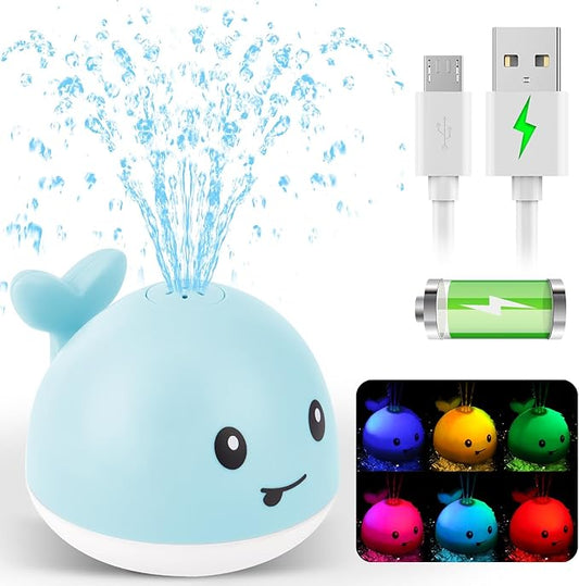 Baby Bath Toys for Kids Ages 1-3, Pool Water Toys for Baby 1 2 3 Year Boy Girl, Whale Bath Toy Sprinkler Light up Bath Toys for Babies 6-12 Months, Toddlers Bathtub Toys Baby Birthday Gifts