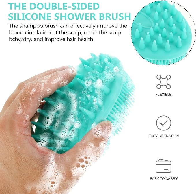 HEALLILY Silicone Body Bath Brush Cap Brush Soft Hair Massage Brush Hair Scalp Massager for Newborns Toddlers Kids Shower