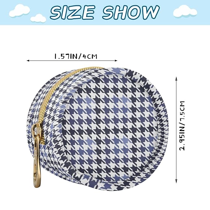 Houndstooth Purple Blue Pacifier Holder Case Newborn Pacifier Storage Pouch for Boys Girls Easy Attach to Diaper Bag Portable Baby Essentials Container
