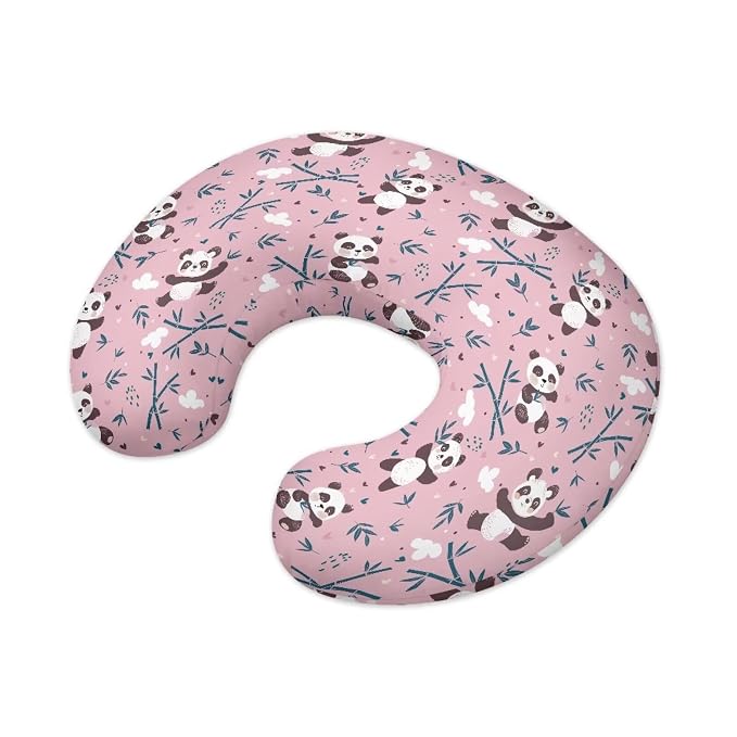 Panda Nursing Support Pillowcase for Boys Girls, Skin-Friendly Soft Fabric Nursing Pillow Cover for Bottle and Breastfeeding