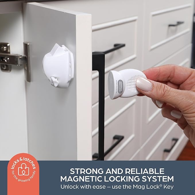 Dreambaby Adhesive Mag Lock Replacement Spare Key (1 Pc) - Suitable for Dreambaby Adhesive Magnetic Locks - for Cabinet & Drawers Magnetic Latches - White