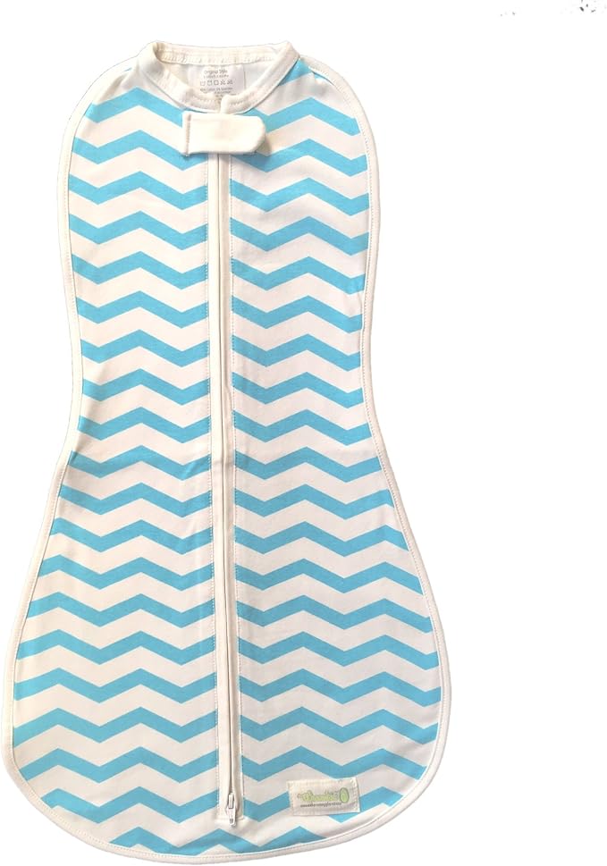 Woombie The Original Swaddle Blanket, Aqua Chevron, 14-19 lbs