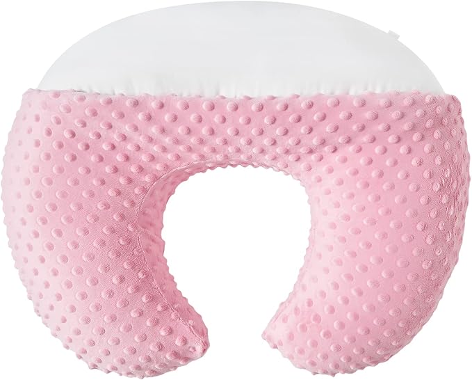 Baby Nursing Pillow Cover, Nursing Pillow Slipcovers for Breastfeeding Moms, Ultra-Soft Fit Standard Infant Nursing Pillows for Infant Newborn Baby Boy Girl (Candy Pink)