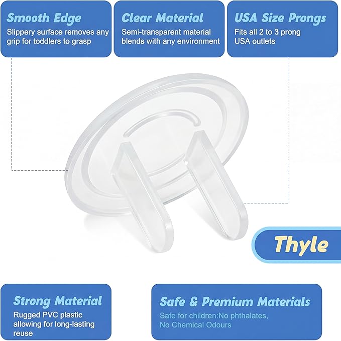 Thyle 1500 Pcs Outlet Covers Bulk Child Baby Proofing Plug for Electrical Outlets Covers Easy Install Socket Sturdy Safe Secure Baby Proofing Kit for Home Office Bulk