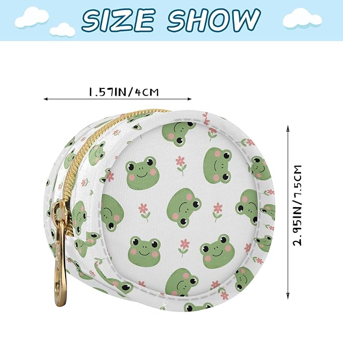 Cartoon Frog Flowers Print Pacifier Holder Case for Diaper Bag Portable Travel Pacifier Storage Case with Clip Newborn Baby Pouch for Outdoor Purse Baby Boys Girls