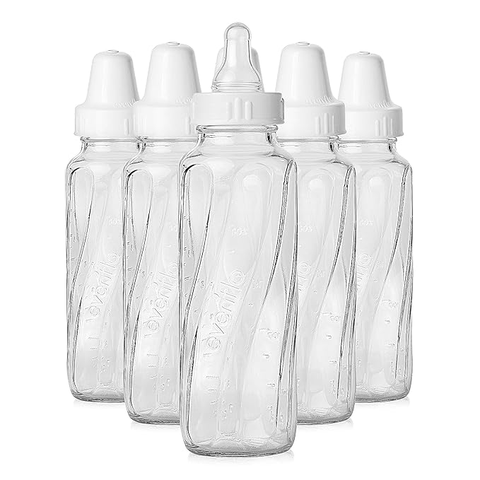Evenflo Feeding Classic Glass Bottle, Twist Bottles, 8 Oz, 6 Bottles