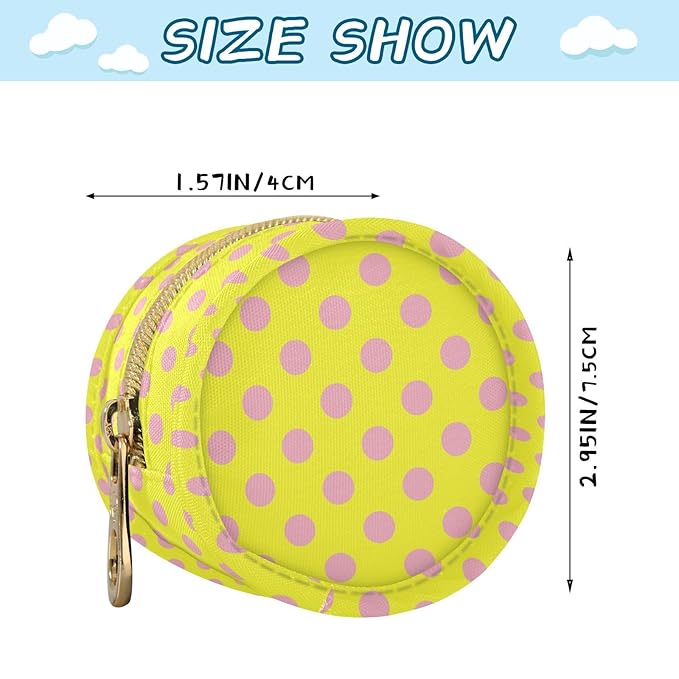 Neon Pink Yellow Polka Dot Pacifier Holder Case Newborn Pacifier Storage Pouch for Boys Girls Easy Attach to Diaper Bag Portable Baby Essentials Container