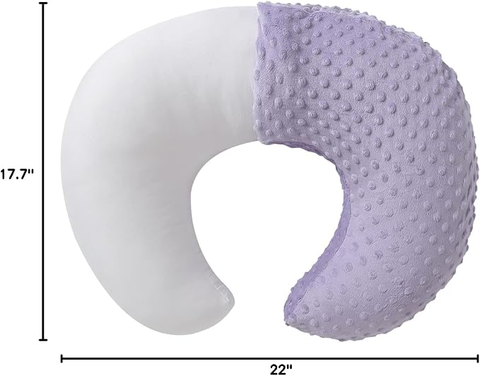 Nursing Pillow and Positioner with Cover for Breastfeeding and Bottle Feeding, Propping Baby, Tummy Time, Baby Sitting Support, Awake-Time Support (Orchid, 22" x 17.7" x 5.9")