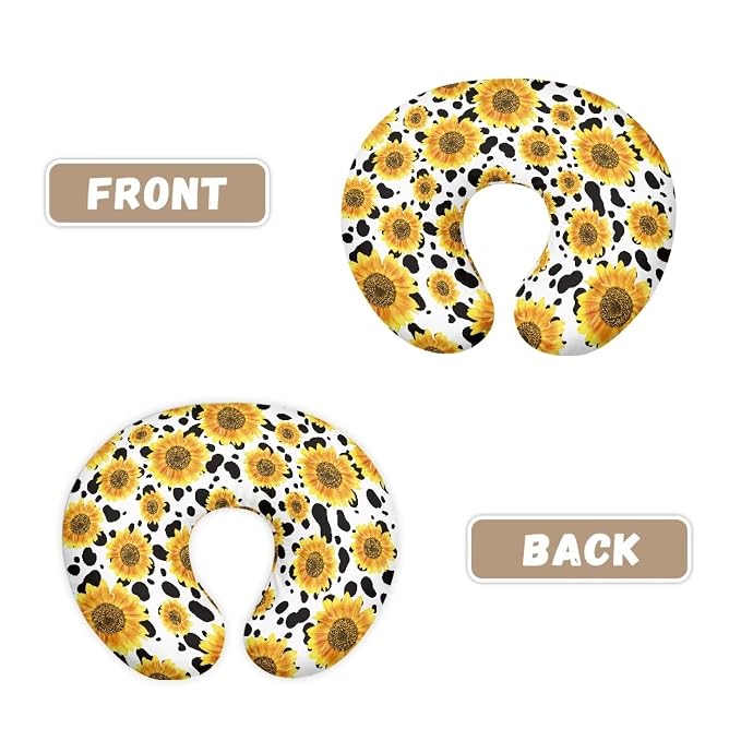 Sunflower Cow Breast Feeding Nursing Pillow Cover with Hidden Zipper, Breastfeeding Nursing Pillow Slipcovers Super Soft for Breastfeeding Moms