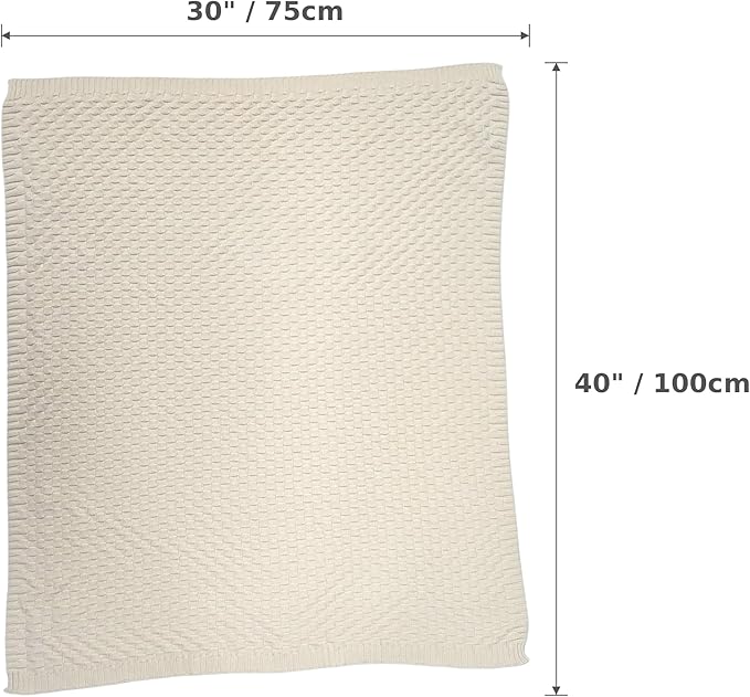 The Waffle Blanket - 100% Organic Cotton Baby Blanket, American Made, 30x40in - Bassinet, Crib, Stroller - Gift Registry Baby Shower for Newborns and Kids (Sage)