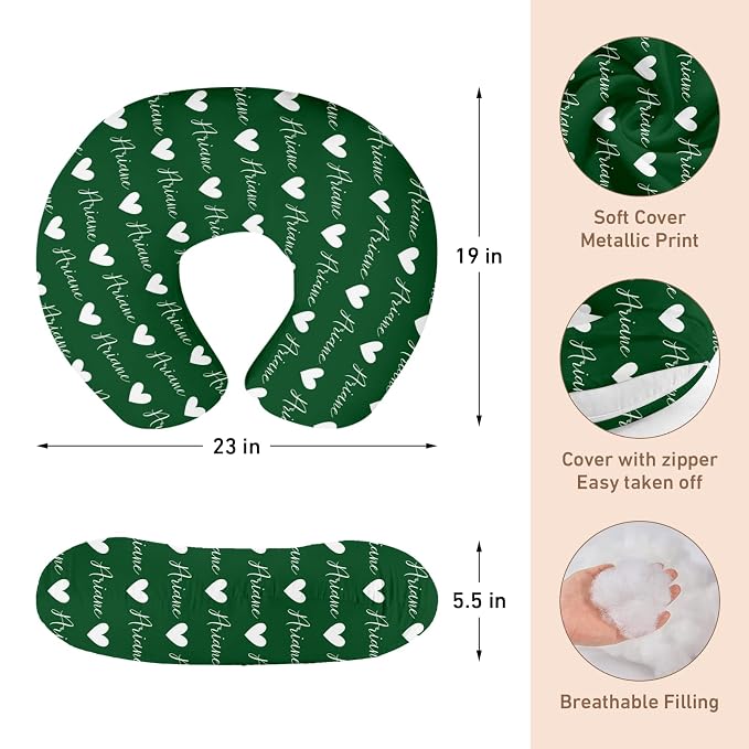Dyoart Baby Nursing Pillow Cover,Custom Name Gifts,Ultra Soft Comfortable for Infant Boys Girls,Breastfeeding,Heart(one Size)