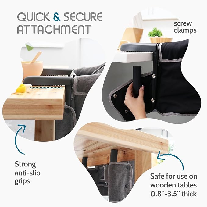 Hook On High Chair for Baby - Baby High Chair that Attaches to Table - Clip On High Chair to Table - Portable High Chair for Travel, Highchair for Baby Seat - Portable Baby Chair for Eating