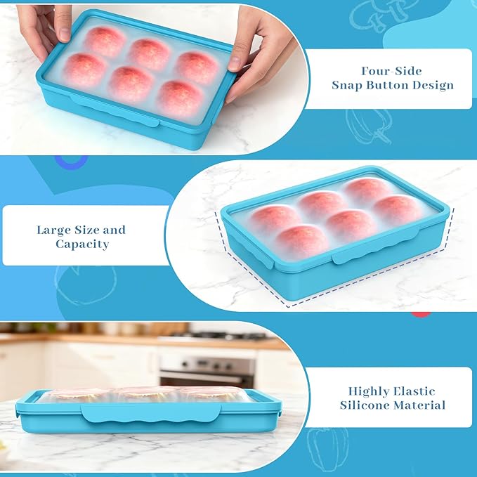 2 Piece Food Storage Containers with Lids,Reusable Large Fruit and Veggie Savers, Meal Prep Containers,Suitable for Storing Food in the Kitchen Refrigerator and Snacks in the Living Room