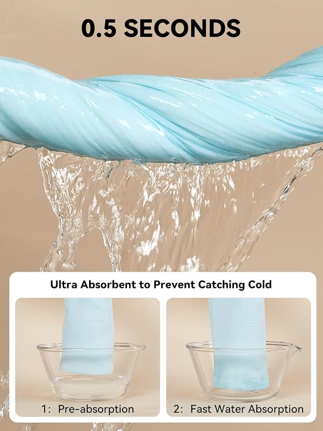 TILLYOU Muslin Hooded Baby Towels for Newborn 2 Pack, 32x32Inch Soft Baby Bath Towel Highly Absorbent for Newborn and Infant, Essential for Newborn Care, Light Pink and Blue
