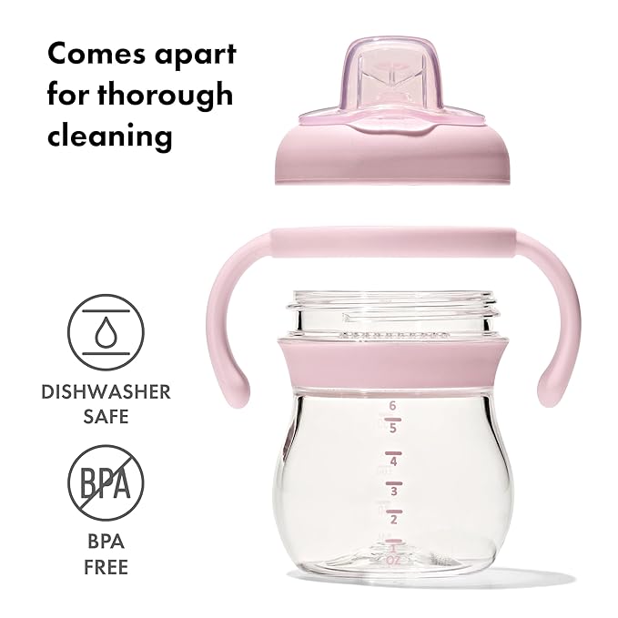 OXO Tot Transitions Soft Spout Sippy Cup with Removable Handles - 6 oz. - Blossom