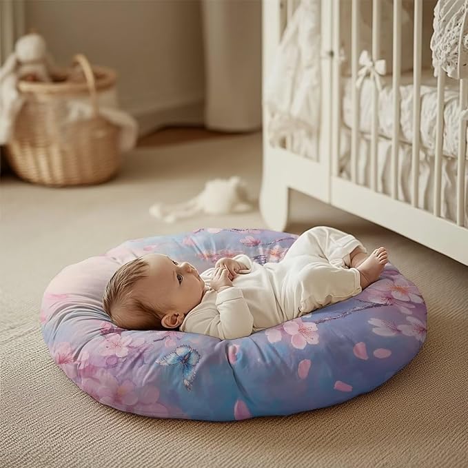 Cherry Blossom Butterfly Breastfeeding Pillow Cover Nursing Pillow Cover Pillow Slipcover Detachable Nursing Pillow Protective Cas Baby Feeding Supplies Soft and Cozy Cover