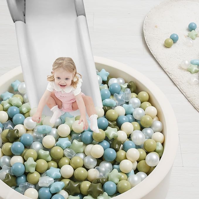 TRENDPLAY Star Ball Pit Balls 50 100 200 500 for Toddlers - Ball Pit Ball Shapes for Boys Girls Fun, Birthday Party, Christmas Decoration