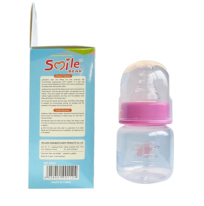 4-Pack Anti-Colic Baby Bottles for Newborns, 2oz (60ml) | BPA-Free, Breastfeeding Transition, Vented for Gas & Colic Relief | Ideal for Baby Registry