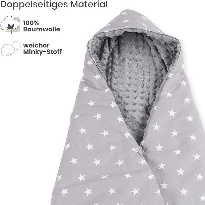 Bebamour Winter Car Seat Cover and Baby Swaddle Blanket - Newborn Wrap for Girls Boys, Warm Winter