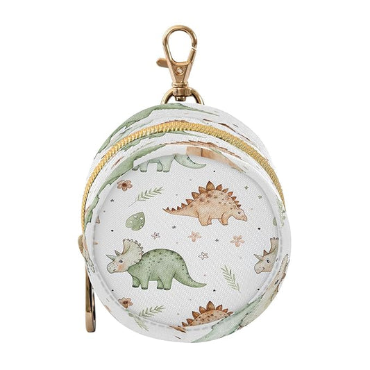 Tiny Dinos Pacifier Holder Case Portable Newborn Baby Pacifiers Pouch with Clip for Boys & Girls