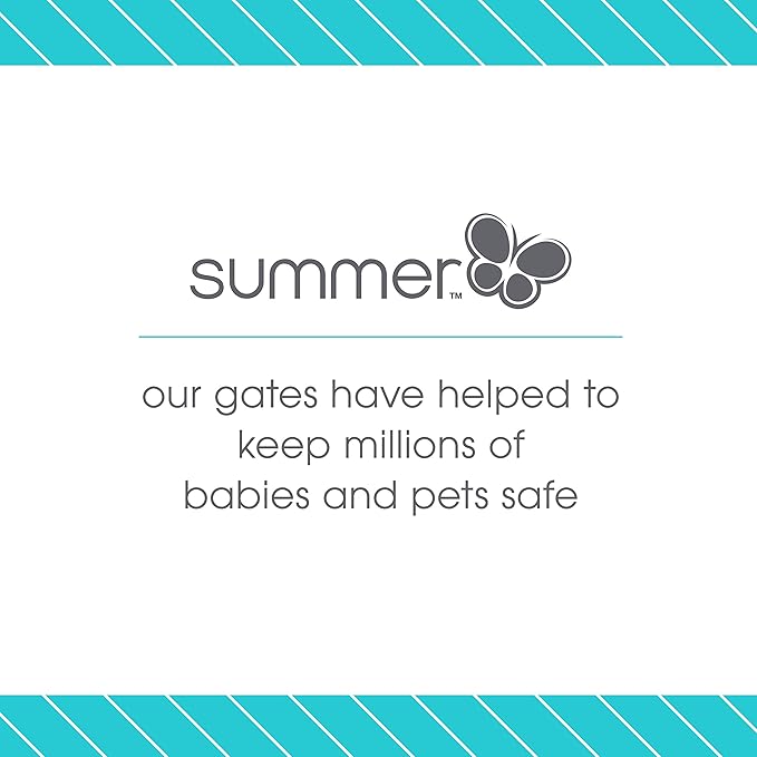 Summer Infant Anywhere Decorative Walk-Thru Pet and Baby Gate, 28??- 42.5??Wide, 30" Tall, Pressure Mounted, Insall In-between Rooms and Doorways, Walnut Wood with Metal Charcoal Accents