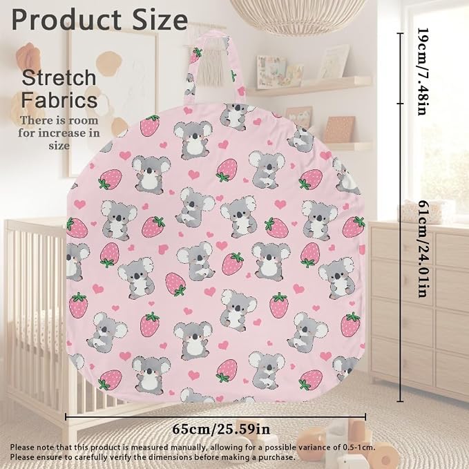 Strawberry Koala Boy Girl Gender Neutral Nursing Pillow Cover Baby Breastfeeding Slipcover Infant Newborn Nursery Bottle Pillowcase Feeding Cushion Cover (Pillow NOT Included)