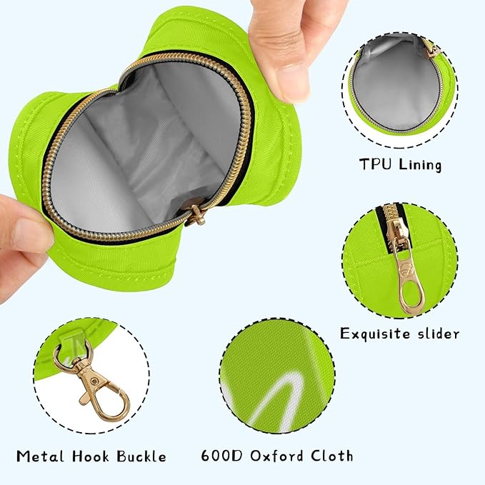 Custom Fluorescent Green Pacifier Holder Case for Diaper Bag Personalized Portable Travel Pacifier Storage Case with Clip Newborn Baby Pouch for Baby Boys Girls Purse Outdoor