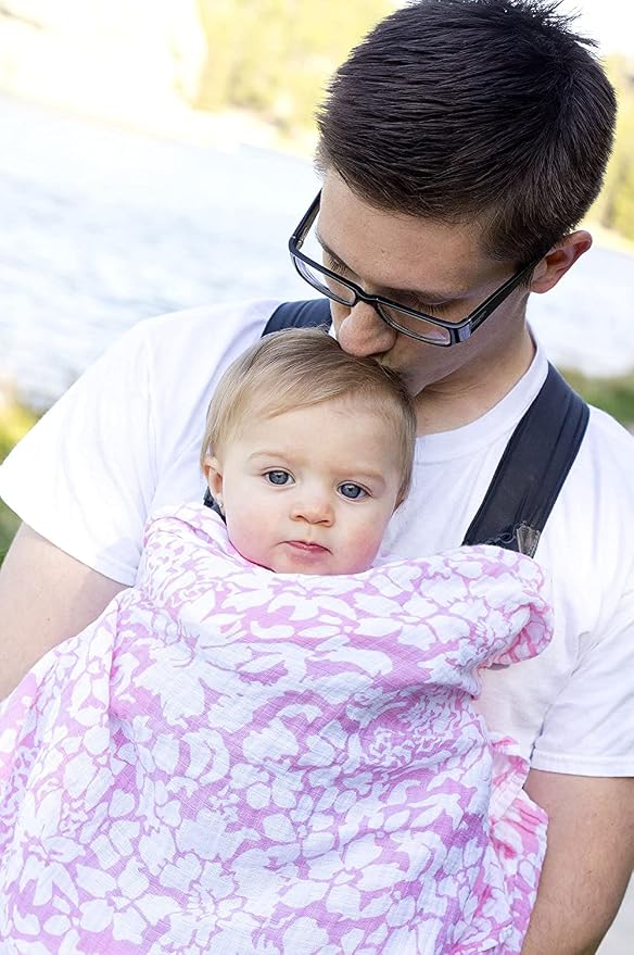 SwaddleDesigns Marquisette Receiving Swaddle Blanket for Baby Boys & Girls, Soft Premium Cotton Muslin, Best Shower Gift, Pink Lush, Parent Picks Award Winner Small