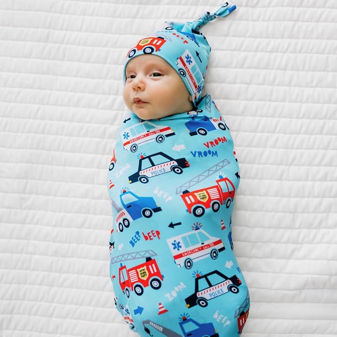 Little Sleepies Swaddle & Hat Set, Baby Swaddles Newborns, Soft Viscose from Bamboo Swaddle Blanket Wrap (to The Rescue)
