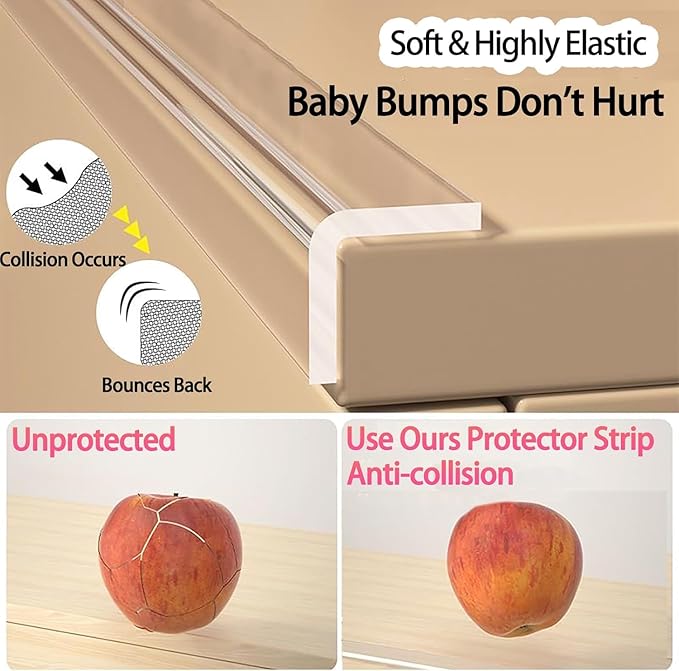 ZOMPAGO Clear Soft Corner Protectors for Furniture Strip,0.8in x13FT,2 RollSharp Edge & Table Bumper,Window Edge,Wall Protector, Soft Corner Guards Safe for Proof,Table Corner Protectors in Family