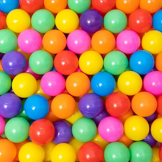 Ball Pit Balls for Toddlers 1-3, 500pcs Crush Proof Plastic Balls for Girls Ball Pit, BPA Free Non-Toxic Play Balls for Baby Pool, Playhouse, Tent, also for Dogs & Pets, 7 Color Rainbow Colors