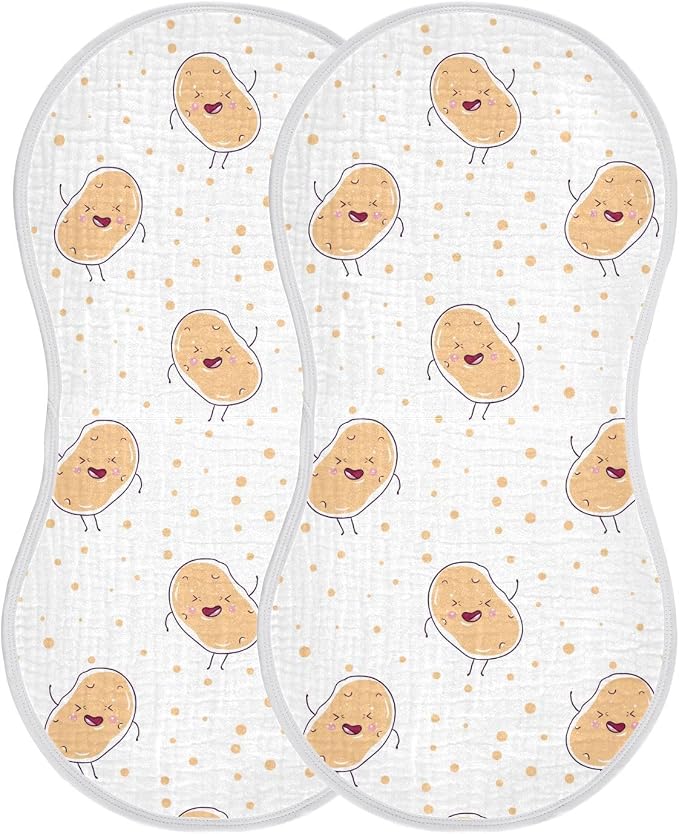 vvfelixl Kawaii Potatoes Burp Cloths for Baby Boy Girls Baby Washcloths Burp Rags 1 Pack