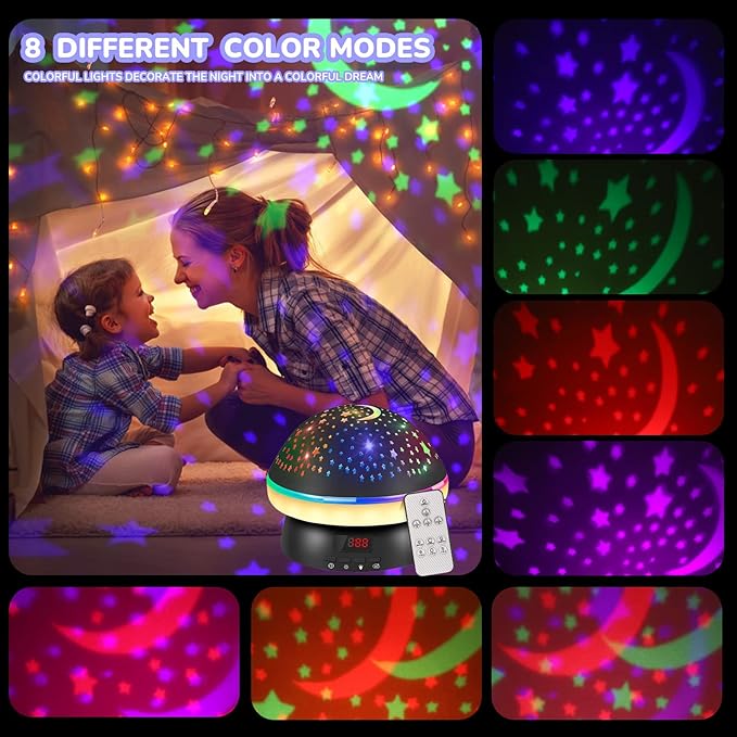 Timer Star Light Projector with Remote Control,Rotation and 16 Colors Projection Lamp and Sleep Light,Christmas Easter Birthday Gifts for Kids, Boys Girls Gifts