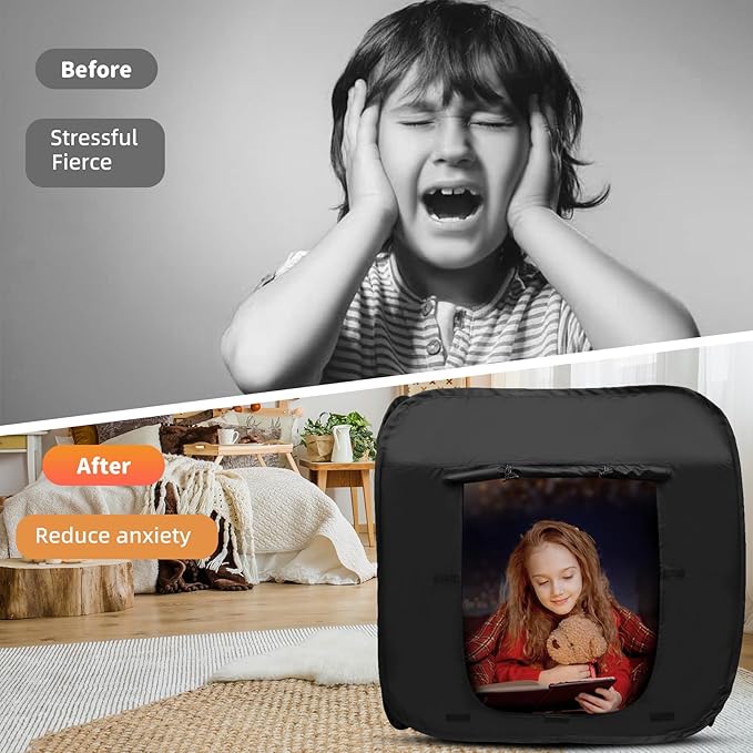 Sensory Tent for Kids 39.4 * 39.4 * 39.4 in - Portable Pop-up Play Tent for Calming Down & Improving Focus - Ideal for Children with Autism, ADHD, & Sensory Processing Disorder (SPD)
