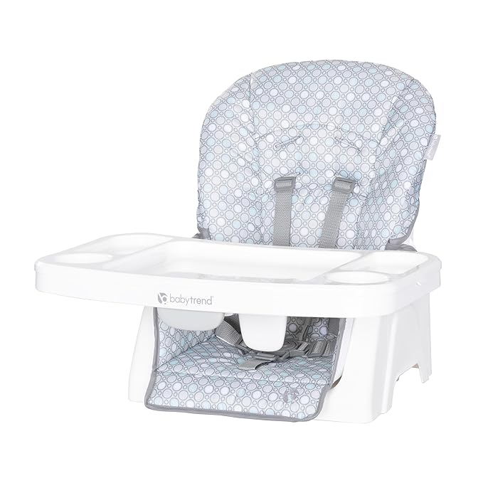 Baby Trend Adapt SpaceSaving Booster High Chair, Pebblestone Aqua