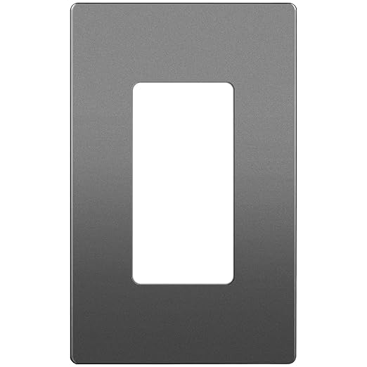 ENERLITES Decorator Light Switch or Receptacle Wall Plate, Screwless Wall Plate, Standard Size, 1-Gang 4.68" x 2.93", Polycarbonate Thermoplastic, UL Listed, SI8831-SG, Gloss Finish, Space Gray