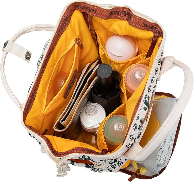 Montana West Wrangler Diaper Bag Backpack Aztec Travel Backpack Purses Western Multi-Function Baby Bags for Mom with Waterproof Insulated Pockets