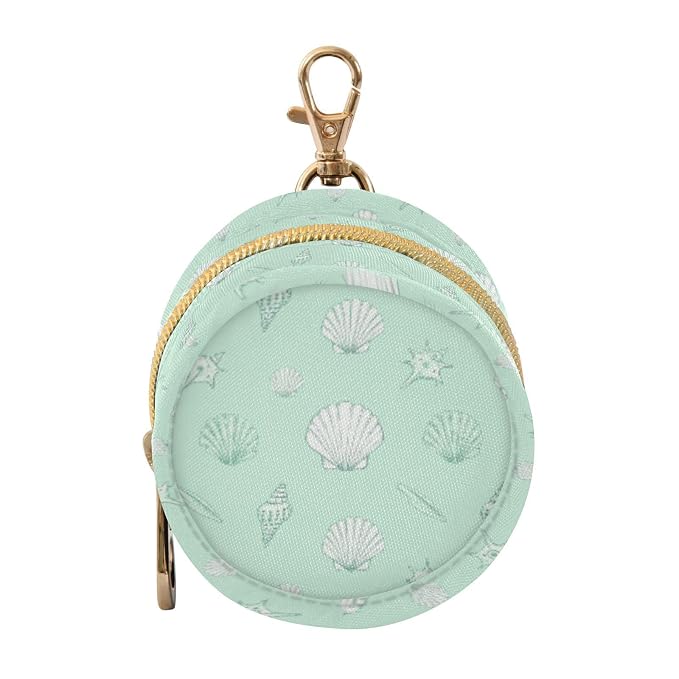 Baby Pacifier Case with Clip, Seashell Portable Pacifier Holder, TPU Lined Dust-Proof Storage Pouch for Diaper Bag and Stroller