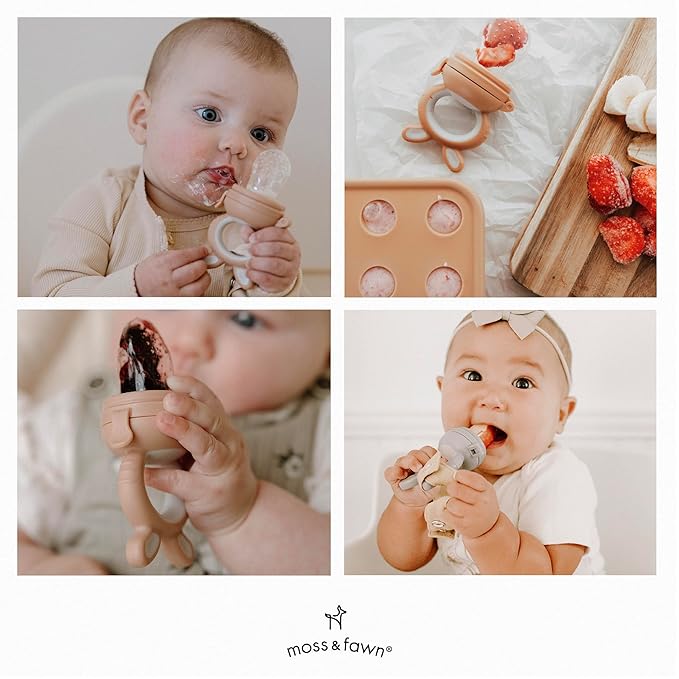 Moss and Fawn Forage Feeder - Baby Fruit Feeder, Frozen Breast Milk Popsicle Teether & Pacifier - BPA, PVC & Phthalate-Free - Foliage