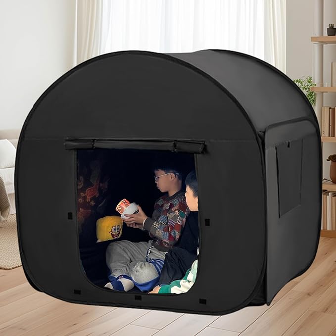 Sensory Tent for Kids with Autism, ADHD, SPD - CPC Certification Large Size 47x47in Calm Corner Helps Children Adults Relax, Reduce Anxiety & Improve Focus - Pop-up Blackout Play Tent