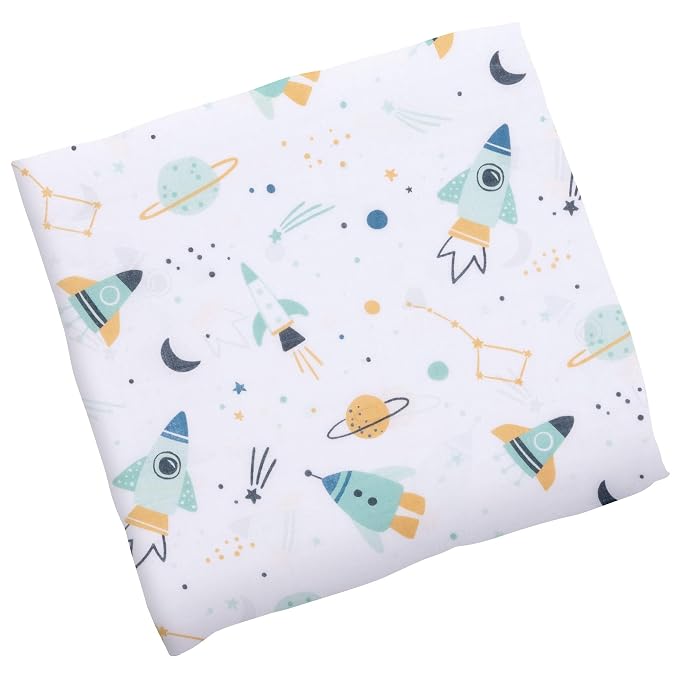 Stephen Joseph, Muslin Swaddle Blanket for Baby Girls and Boys, Newborn Receiving Swaddling, 100% Cotton Wrap, 47 x inches, Space