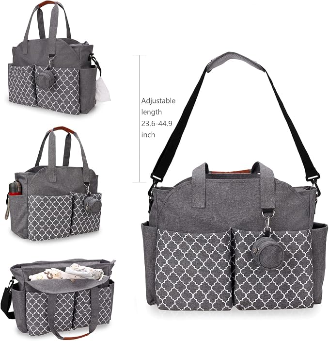 Diaper Bag Tote Large Multi-Function Baby Changing Bag for Mom with Changing Station Travel Nappy Bag for Women