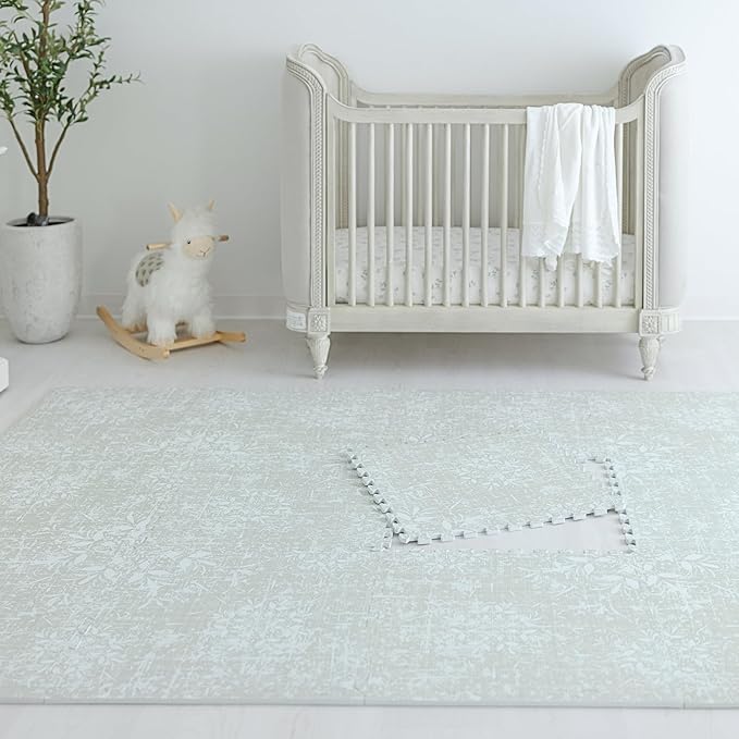 Little Landings Baby Play Mat for Floor - Eden (6x6ft) - Premium EVA Foam Play Mat for Babies & Toddlers (Ages 0-5+) - Non-Toxic Playmat for Tummy Time, Crawling & Playroom - Stylish & Comfortable